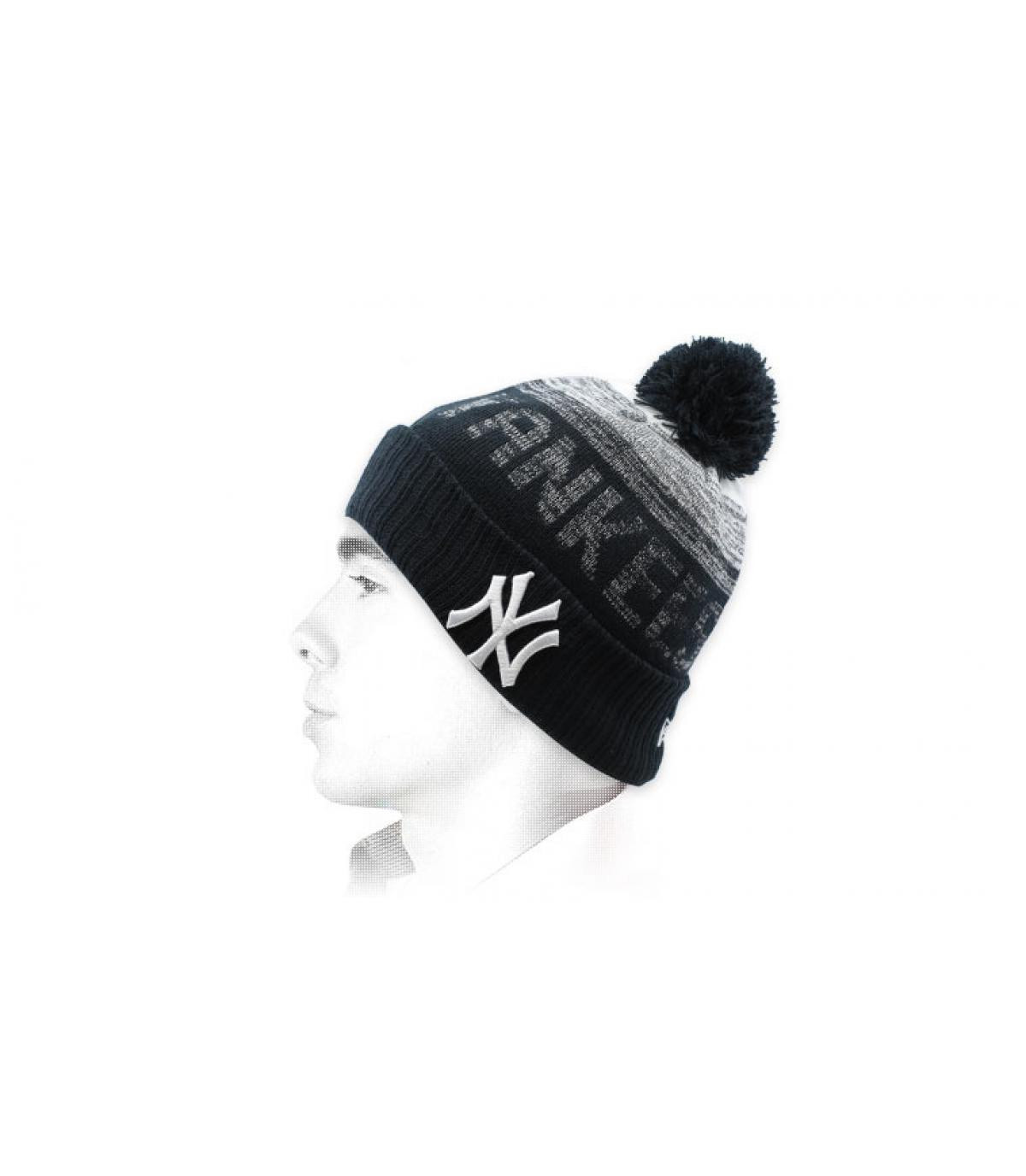 Bommel Mütze Yankees schwarz Mütze MLB Sport Knit NY Bommel Mütze Yankees schwarz Mütze MLB Sport Knit NY